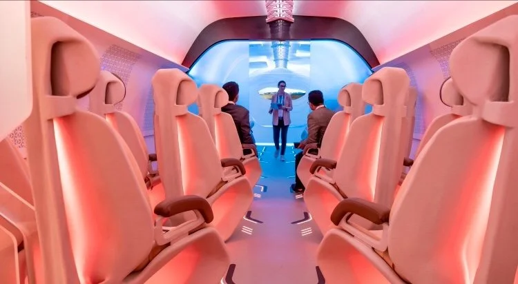 Inside the full-scale Virgin Hyperloop passenger pod